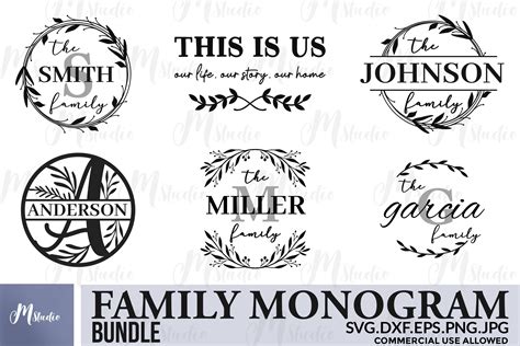 Download The Family Monogram SVG Cut File Commercial Use